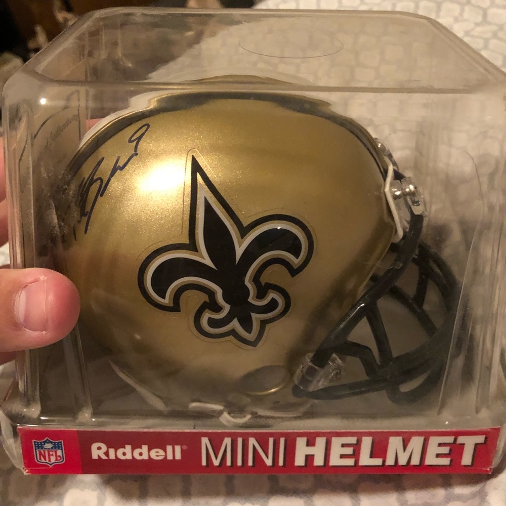 Riddell Drew Brees signed mini helmet